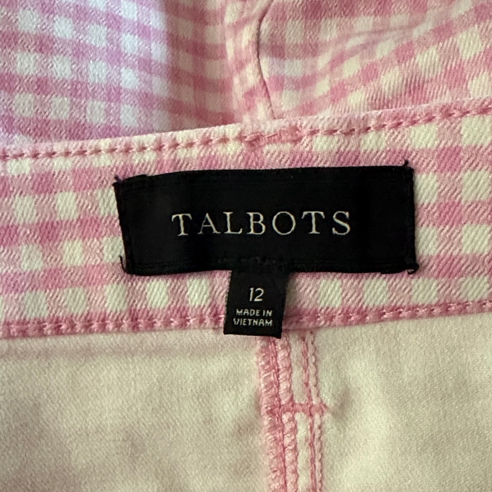 Talbots Pink Gingham Pencil Skirt - Picture 7 of 8